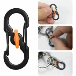 HIASDFLS Mousqueton En Forme De S, 12 Mousquetons À Anneau En S, Crochet Pour Mousqueton, Mini Clip À Boucle En Métal, Porte-Clés À Double Ressort, Mousqueton En Aluminium En Forme De S -Equipement antichute Soldes 58678366 4