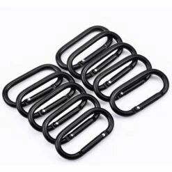 HIASDFLS 10Pcs Clip Mousqueton, Mousqueton En Aluminium, Mousqueton À Ressort, Clip Mousqueton Verrouillable Pour Voyage Pêche Camping Randonnée Noir -Equipement antichute Soldes 58678472 3