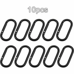 HIASDFLS 10Pcs Clip Mousqueton, Mousqueton En Aluminium, Mousqueton À Ressort, Clip Mousqueton Verrouillable Pour Voyage Pêche Camping Randonnée Noir -Equipement antichute Soldes 58678472 4
