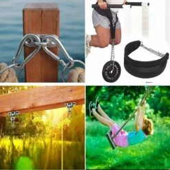 BEARSU 4 Pcs Mousqueton En Acier Avec Crochets à Pression, Mousqueton De Fixation, Capacité De Charge Jusqu'à Environ 113 Kg, Pour Charges Lourdes, Sports, Chiens De Serrure, Hamac Balançoire -Equipement antichute Soldes 58679058 5