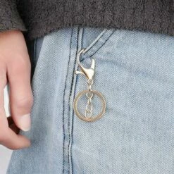 Fei Yu 5pcs Haute Qualité Split Key Ring Rhodium Or Couleur Porte-clés Fermoirs Homard Fermoir Clips -Equipement antichute Soldes 58687101 3