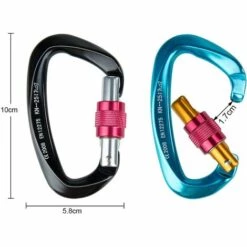GDRHVFD Mousqueton 2Pcs Mousqueton [25Kn] Mousqueton En Aluminium Approuvé Ce Avec Bouchon À Vis, Forme D, Parfait Pour L'Alpinisme, La Randonnée, Le Sauvetage, Le Camping Et La Pêche -Equipement antichute Soldes 58696927 3