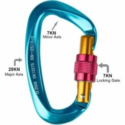 GDRHVFD Mousqueton 2Pcs Mousqueton [25Kn] Mousqueton En Aluminium Approuvé Ce Avec Bouchon À Vis, Forme D, Parfait Pour L'Alpinisme, La Randonnée, Le Sauvetage, Le Camping Et La Pêche -Equipement antichute Soldes 58696927 4