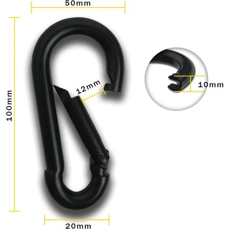 GDRHVFD Mousqueton En Acier Robuste Pour Le Camping, La Randonnée, Le Hamac 4 GDRHVFD Mousqueton En Acier Robuste Pour Le Camping, La Randonnée, Le Hamac – Image 2