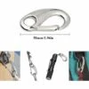 GDRHVFD 4 Pièces Mousqueton En Acier Inoxydable Mousqueton À Ressort Poids Max 100Kg Pour Hamac Extérieur Balançoire Camping Randonnée - Argent -Equipement antichute Soldes 58696998 1