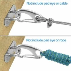 GDRHVFD 4 Pièces Mousqueton En Acier Inoxydable Mousqueton À Ressort Poids Max 100Kg Pour Hamac Extérieur Balançoire Camping Randonnée - Argent -Equipement antichute Soldes 58696998 4