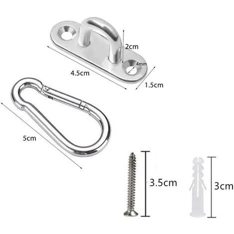 GDRHVFD Plaque À Œillets Et Mousqueton Rectangulaires En Acier Inoxydable 304 6 GDRHVFD Plaque À Œillets Et Mousqueton Rectangulaires En Acier Inoxydable 304 â Image 4