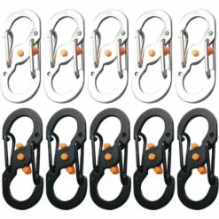 GDRHVFD Mini Mousqueton En Forme De S, Mini Mousqueton En Acier Inoxydable, Mousqueton À Double Anneau Pour La Famille, La Randonnée, La Pêche, Le Camping, Les Voyages