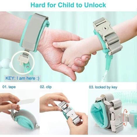 MODOU Anti Perdu Poignet Ceinture Pour Bébé Rênes De Sécurité Laisse Bracelet Poignet Lien Laisse Harnais De Sécurité Pour Enfant Souple Voyage Shopping Exploration Helper 6 MODOU Anti Perdu Poignet Ceinture Pour Bébé Rênes De Sécurité Laisse Bracelet Poignet Lien Laisse Harnais De Sécurité Pour Enfant Souple Voyage Shopping Exploration Helper – Image 4
