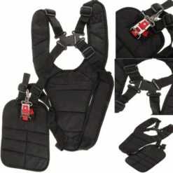 AIDUCHO Ceinture Coupe-Bordures Noire Confort Double Bandoulière En Nylon Réglable Accessoires Pour Débroussailleuses Noir -Equipement antichute Soldes 58752703 4