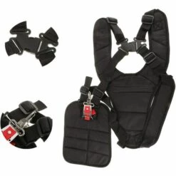 AIDUCHO Ceinture Coupe-Bordures Noire Confort Double Bandoulière En Nylon Réglable Accessoires Pour Débroussailleuses Noir -Equipement antichute Soldes 58752703 5