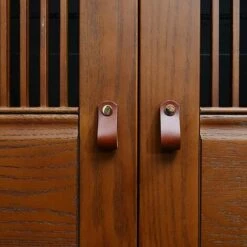 LTS FAFA Poignées En Cuir Cuisine Armoires,Poignée En Cuir Délicat Avec Vis （marron） -Equipement antichute Soldes 58824659 3