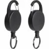 ENLENK Porte-Clés Rétractable, 2PCS Porte Badge Clef Retractable, Enrouleur Porte-Clés Avec 60 Cm De Fil D’acier, Porte-Badge Clés Rétractable Pour Pantalons Et Ceintures - Noir -Equipement antichute Soldes 58844882 1