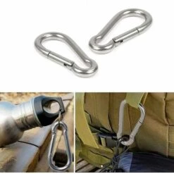 PERLE RARE 12pcs Mousqueton De Fixation Pour Charges Lourdes, Sports, Chiens De Serrure, Hamac Balançoire, En Acier Inoxydable 304, 6mm Épaisseur -Equipement antichute Soldes 59006725 4