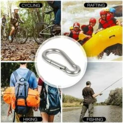 PERLE RARE 12pcs Mousqueton De Fixation Pour Charges Lourdes, Sports, Chiens De Serrure, Hamac Balançoire, En Acier Inoxydable 304, 6mm Épaisseur -Equipement antichute Soldes 59006725 5