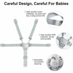 HIASDFLS Poussettes Ceinture De Sécurité À 5 Points, Ceinture De Sécurité Pour Chaise Haute, Ceinture De Sécurité Pour Poussette Réglable, Poussettes Et Poussettes Pour Chaise Haute Pour Bébé -Equipement antichute Soldes 59008028 3