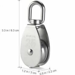 TINOR Poulie Simple Poulie En Acier Inox Poulie De Levage,Poulie En Acier Inox 304 M25 Poulie De Levage 400kg 2 Pièces - Argent 11 TINOR Poulie Simple Poulie En Acier Inox Poulie De Levage,Poulie En Acier Inox 304 M25 Poulie De Levage 400kg 2 Pièces - Argent -Equipement antichute Soldes 59146168 5