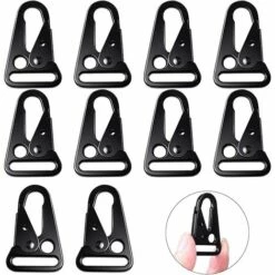 BEARSU 10 Pièces Ceinture à Suspendre Mousqueton, Mousqueton Suspendu Tactique, Mousqueton Tactique, Pour L'Alpinisme, Le Camping, La Randonnée, La Chasse, Les Activités De Plein Air (Noir)