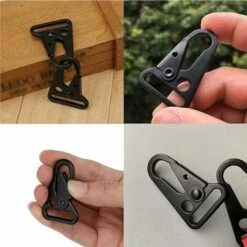 BEARSU 10 Pièces Ceinture à Suspendre Mousqueton, Mousqueton Suspendu Tactique, Mousqueton Tactique, Pour L'Alpinisme, Le Camping, La Randonnée, La Chasse, Les Activités De Plein Air (Noir) -Equipement antichute Soldes 59152920 3