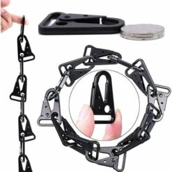 BEARSU 10 Pièces Ceinture à Suspendre Mousqueton, Mousqueton Suspendu Tactique, Mousqueton Tactique, Pour L'Alpinisme, Le Camping, La Randonnée, La Chasse, Les Activités De Plein Air (Noir) -Equipement antichute Soldes 59152920 4