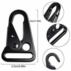 BEARSU 10 Pièces Ceinture à Suspendre Mousqueton, Mousqueton Suspendu Tactique, Mousqueton Tactique, Pour L'Alpinisme, Le Camping, La Randonnée, La Chasse, Les Activités De Plein Air (Noir) -Equipement antichute Soldes 59152920 5