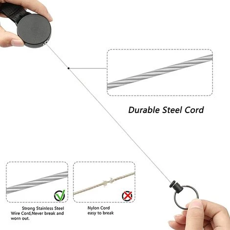 BEARSU 2 Pièces Porte-clefs Enrouleur Rétractable, Rétractable Porte-Clés Extensibles, Porte-Clés Extensibles Avec Corde, Pour Porte-Clés, Carte D'identité, Badge 6 BEARSU 2 Pièces Porte-clefs Enrouleur Rétractable, Rétractable Porte-Clés Extensibles, Porte-Clés Extensibles Avec Corde, Pour Porte-Clés, Carte D'identité, Badge – Image 4