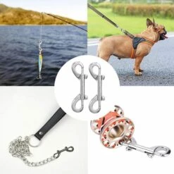 GALOZZOIT 2 Pièces Mousqueton Inox, Mousqueton À Double Extrémité Clips, Mousqueton Laisse Chien, Double Extrémité Clip Crochet, Mousqueton Double Boulon, Double Boulon Extrémité Clip Crochet（90mm） -Equipement antichute Soldes 59192324 5