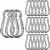 GALOZZOIT M6 Mousqueton Inox, 20 PCS Mousqueton De Fixation Pour Charges Lourdes - Mousqueton En Acier Inoxydable Capacité De Charge De 120 Kg/260 Lb, 304 Crochet Mousqueton Balancoire - 60mm X φ6 Mm -Equipement antichute Soldes 59206597 1