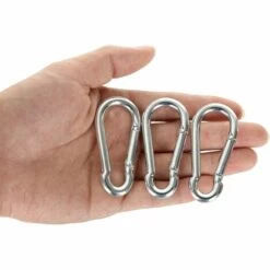 GALOZZOIT M6 Mousqueton Inox, 20 PCS Mousqueton De Fixation Pour Charges Lourdes - Mousqueton En Acier Inoxydable Capacité De Charge De 120 Kg/260 Lb, 304 Crochet Mousqueton Balancoire - 60mm X φ6 Mm -Equipement antichute Soldes 59206597 4