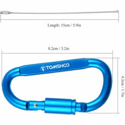 TOMSHOO Lot De 9 Mousquetons De Verrouillage à Anneau En D En Alliage D'aluminium, Ensemble De Mousquetons à Vis, Crochet De Suspension, Boucle Porte-clés Avec Anneau En Fil D'acier Pour Camping, Randonnée, Multicolore -Equipement antichute Soldes 59284393 4