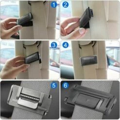 LTS FAFA Lot De 4 Clips De Ceinture De Sécurité Réglables Pour Ceintures De Sécurité De Voiture Enfants Adultes - Noir -Equipement antichute Soldes 59654752 5
