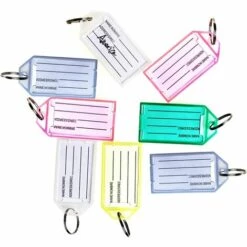 TRIOMPHE 50Pcs Porte Clef Etiquette, Porte Cle De Couleur, Porte Clés Etiquette En Plastique Avec Anneau Fendu Porte-Clés, Couleurs Assorties，T-Audace -Equipement antichute Soldes 59691667 5