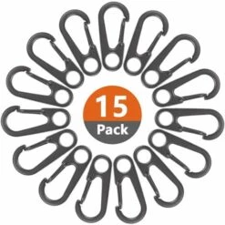GALOZZOIT 15pcs Crochet Mousqueton Pour Escalade Excursion, Mousquetons Aluminium Solide Multifonction D-Anneau Avec Bouchon EDC Crochet Pour Camping Voyager Randonnée Porte-clés En Plein Air -Equipement antichute Soldes 59800240 5