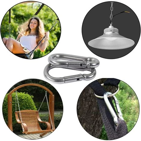 DENUOTOP 6PCS Mousquetons Acier Inoxydable 304 Mousqueton Pompier Ressort Avec Mousqueton De Fixation Pour Camping Randonnée Hamac Balancoire M10 6 DENUOTOP 6PCS Mousquetons Acier Inoxydable 304 Mousqueton Pompier Ressort Avec Mousqueton De Fixation Pour Camping Randonnée Hamac Balancoire M10 – Image 4