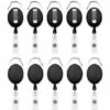 GALOZZOIT Lot De 10 Bobines Rétractables à Clips Ujoy - Pour Badges, Cartes D'identités Noir -Equipement antichute Soldes 60000153 1