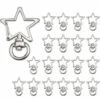 GALOZZOIT Porte-clés En Forme De Pentagramme Mousqueton Pour Lanière Clips Crochets Clips De Lanière Pivotants Porte-clés DIY Porte-clés Accessoires Pour Loisirs Créatifs, Création De Bijoux (20 Pièces)