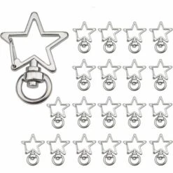 GALOZZOIT Porte-clés En Forme De Pentagramme Mousqueton Pour Lanière Clips Crochets Clips De Lanière Pivotants Porte-clés DIY Porte-clés Accessoires Pour Loisirs Créatifs, Création De Bijoux (20 Pièces)