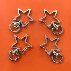 GALOZZOIT Porte-clés En Forme De Pentagramme Mousqueton Pour Lanière Clips Crochets Clips De Lanière Pivotants Porte-clés DIY Porte-clés Accessoires Pour Loisirs Créatifs, Création De Bijoux (20 Pièces) -Equipement antichute Soldes 60000291 4