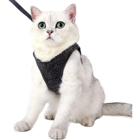 DENUOTOP Harnais Harnais Pour Chat - Ensemble De Harnais Et Laisse Chat Ultra-Léger Harnais Chaton Réglable Anti-Fuite Pour Chiot Lapin Furet Gris M 3 DENUOTOP Harnais Harnais Pour Chat - Ensemble De Harnais Et Laisse Chat Ultra-Léger Harnais Chaton Réglable Anti-Fuite Pour Chiot Lapin Furet Gris M