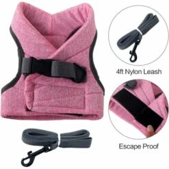 DENUOTOP Harnais Harnais Pour Chat - Ensemble De Harnais Et Laisse Chat Ultra-Léger Harnais Chaton Réglable Anti-Fuite Pour Chiot Lapin Furet(Rose,M) 9 DENUOTOP Harnais Harnais Pour Chat - Ensemble De Harnais Et Laisse Chat Ultra-Léger Harnais Chaton Réglable Anti-Fuite Pour Chiot Lapin Furet(Rose,M) -Equipement antichute Soldes 60004976 3