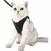 DENUOTOP Harnais Harnais Pour Chat - Ensemble De Harnais Et Laisse Chat Ultra-Léger Harnais Chaton Réglable Anti-Fuite Pour Chiot Lapin Furet(Gri,L)