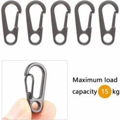 DENUOTOP Mousquetons De Sécurité 15pcs Crochet Mousqueton Pour Escalade Excursion, Mousquetons Aluminium Solide Multifonction D-Anneau Avec Bouchon EDC Crochet Pour Camping Voyager Randonnée Porte-clés En Plein Air -Equipement antichute Soldes 60008371 3