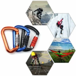 LUCKY-88 Mousqueton, Aviation Aluminium Quick Hook Climbing Gliding Master Lock (Orange) -Equipement antichute Soldes 60061799 3