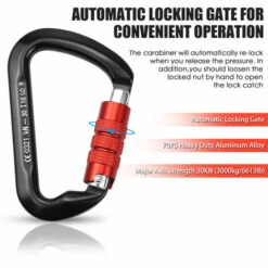 LUCKY-88 Mousqueton, Aviation Aluminium Quick Hook Climbing Gliding Master Lock (Orange) -Equipement antichute Soldes 60061799 4