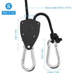 LUCKY-88 2pcs1/8 Corde De Levage LED Cordon Lumineux Pour Plantes Avec Crochet -Equipement antichute Soldes 60062079 5