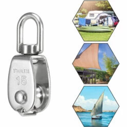 SUPERSELLER Poulie Simple De Levage En Acier Inoxydable | 3 Pièces, Bloc De Poulie De Corde De Levage à Roue Unique Robuste -Equipement antichute Soldes 60107081 5