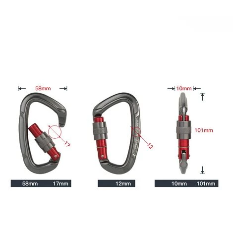 ELLE 25kN Mousqueton, Mousquetons En Aluminium, Pour Hamacs, Balançoire De Yoga, Camping, Porte-clés, Chiens Verrouillables(noir) 4 ELLE 25kN Mousqueton, Mousquetons En Aluminium, Pour Hamacs, Balançoire De Yoga, Camping, Porte-clés, Chiens Verrouillables(noir) – Image 2