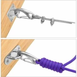 PERLE RARE 6 Pcs Mousqueton Escalade Mousqueton A Ressort En Acier Inoxydable Charge Maximale 100 KG Pour Hamac Balançoire Camping Randonnée Extérieur - Argent -Equipement antichute Soldes 60256056 3