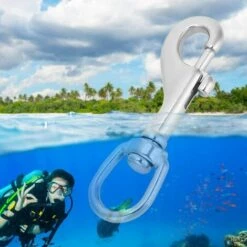 PERLE RARE Mousqueton Pivotant, Mousqueton En Acier Inoxydable 316 Avec Crochet En Acier Inoxydable Pour Chaînes De Plongée Pour Animaux De Compagnie65mm -Equipement antichute Soldes 60256547 3
