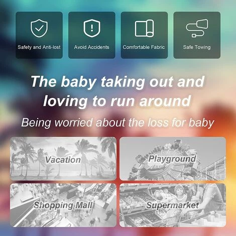 PERLE RARE 2.5M Anti-perdu Poignet Pour Enfant, Laisse Enfant Poignet De 360 ° Rotation, Bracelet Anti-perte Harnais Enfant Confortable Pour Bébé, Bleu 6 PERLE RARE 2.5M Anti-perdu Poignet Pour Enfant, Laisse Enfant Poignet De 360 ° Rotation, Bracelet Anti-perte Harnais Enfant Confortable Pour Bébé, Bleu – Image 4